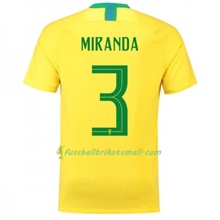 Günstige Fußballtrikots Brasilien Miranda 3 WM 2018 Heimtrikotsatz kaufen